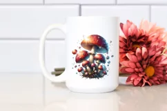 Shiny Watercolor Mushroom Splash PNG Product Image 2