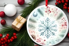 Round Christmas Ornament Sublimation|Clipart Product Image 2