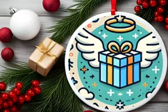Round Christmas Ornament Sublimation|Clipart Product Image 2