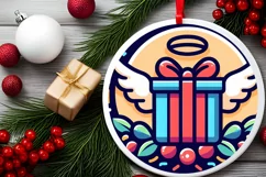 Round Christmas Ornament Sublimation|Clipart Product Image 2