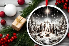 Round Christmas Ornament Sublimation|Clipart Product Image 2