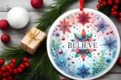 Round Christmas Ornament Sublimation|Clipart Product Image 2