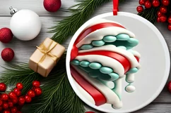 Round Christmas Ornament Sublimation|Clipart Product Image 2