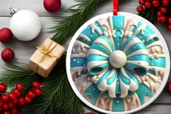Round Christmas Ornament Sublimation|Clipart Product Image 2