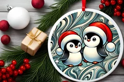 Round Christmas Ornament Sublimation|Clipart Product Image 1