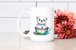 Colorful Baby Polar Bear in a Tea Cup with Splash Product Image 2