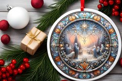 Round Christmas Ornament Sublimation|Clipart Product Image 2