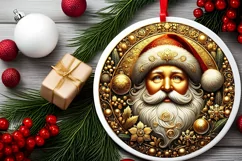 Round Christmas Ornament Sublimation|Clipart Product Image 2