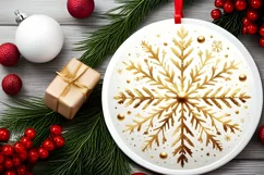 Round Christmas Ornament Sublimation|Clipart Product Image 2
