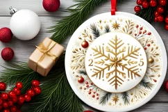 Round Christmas Ornament Sublimation|Clipart Product Image 2