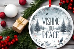 Winter Scene with Text Round Ornament Sublimation PNG Product Image 2