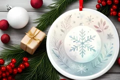 Round Christmas Ornament Sublimation|Clipart Product Image 2