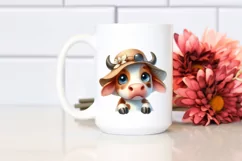 Cute Confused Cow Sun Hat | Sublimation | Clipart Product Image 2
