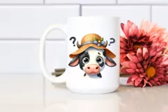 Vibrant Cow Big Eyes | Sublimation | Clipart Product Image 2