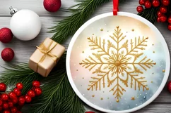 Round Christmas Ornament Sublimation|Clipart Product Image 2