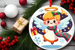Round Christmas Ornament Sublimation|Clipart Product Image 1