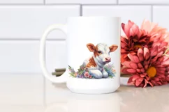 Baby Cow in Italian Piazza PNG Product Image 2