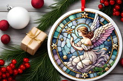 Round Christmass Ornament PNG Product Image 2