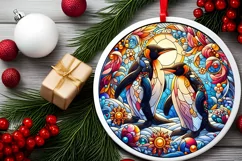 Round Christmas Ornament Sublimation|Clipart Product Image 2