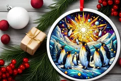 Round Christmas Ornament Sublimation|Clipart Product Image 2