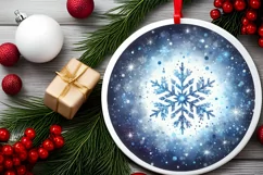 Round Christmas Ornament Sublimation|Clipart Product Image 2