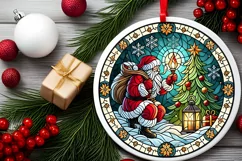 Round Christmas Ornament Sublimation|Clipart Product Image 1