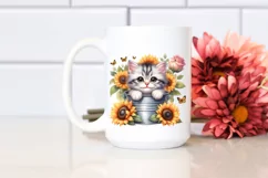 Cute Cat with Sunflower, Transparent PNG Product Image 2