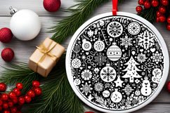 Round Christmass Ornament PNG Product Image 2