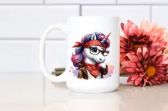 Expressive Unicorn with Bandana and es Clipart Product Image 2