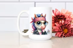 Expressive Unicorn with Bandana and es Clipart Product Image 2