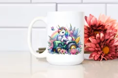 Baby Unicorn with Tractor PNG Product Image 2