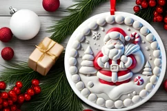 Round Christmas Ornament Sublimation|Clipart Product Image 2