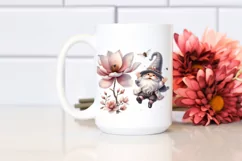 Watercolor Cute Gnome with Fancy Hat and Magnolia Product Image 2