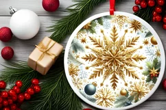 Round Christmas Ornament Sublimation|Clipart Product Image 2