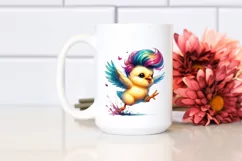 funny Baby Chicken Jumping PNG Product Image 2