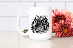 Retro Merry and Bright Christmas Png Product Image 2