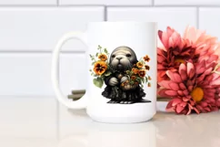 Baby Macaw Holding Flower Basket PNG Product Image 2