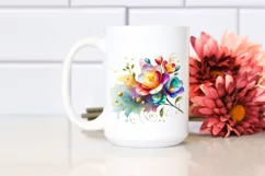 Watercolor Luxury Flower Love Splash Clipart Product Image 2