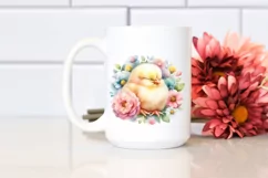 Colorful Watercolor Cute Chicken Sleeping | Sublimation Product Image 2