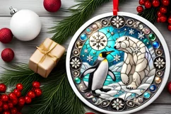 Round Christmas Ornament Sublimation|Clipart Product Image 1