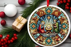 Round Christmas Ornament Sublimation|Clipart Product Image 1