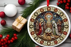 Round Christmas Ornament Sublimation|Clipart Product Image 1