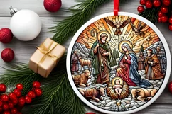 Round Christmas Ornament Sublimation|Clipart Product Image 1