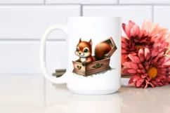 Cute Baby Squirrel Popping Out, Transparent PNG Product Image 2