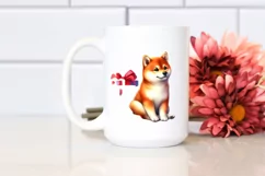 Cute Collie with Christmas Gifts PNG Product Image 2