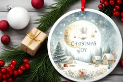 Winter Watercollor Christmas Scene Sublimation PNG Product Image 2