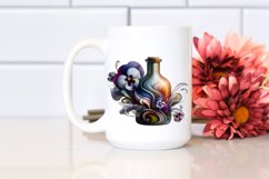 Artistic Bottle Pansy White Background Product Image 2