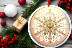 Round Christmas Ornament Sublimation|Clipart Product Image 2