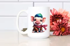 Cute Pig with Cool Haircut PNG Product Image 2