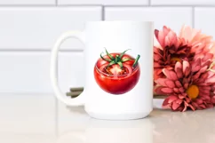 Watercolor Tomato Juice Art Product Image 2